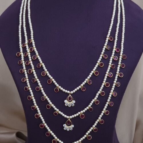 3 layer Swarovski polki drops pink  color mala handmade 1650 free shipping