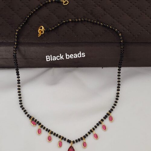 Black beads pink stone 350 free shipping