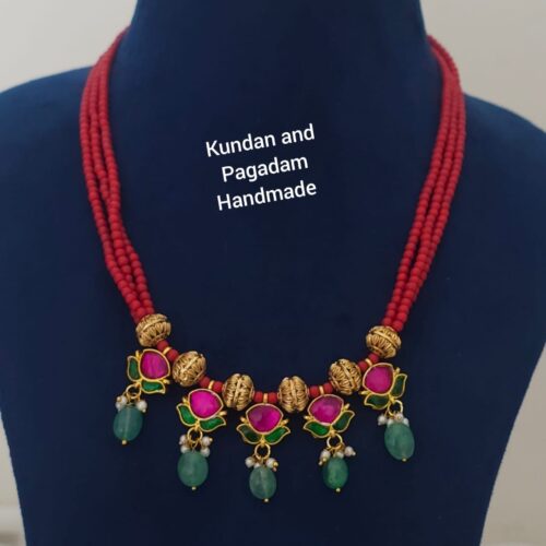 Jadau kundan and pagadam mala 950 free shipping