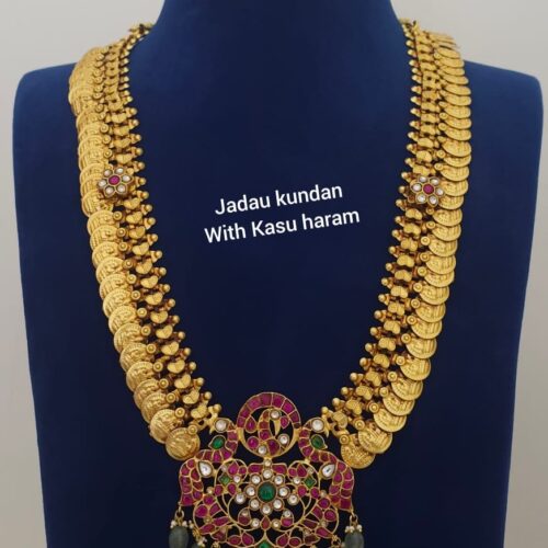Jadau kundan with Kasu long haram 4500 free shipping