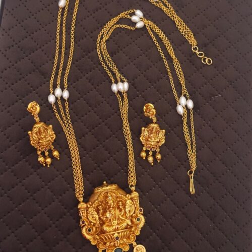Nakshi long Haram customized with real pearls 30 inches 999 free shipping