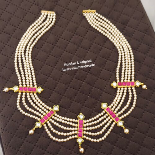 Jadau kundan and real Swarovski Mala handmade 1950 free shipping