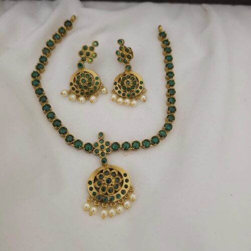 Emeralds stone neck set 499 free shipping