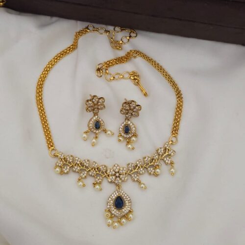 Cz purple stone neck set 650 free shipping