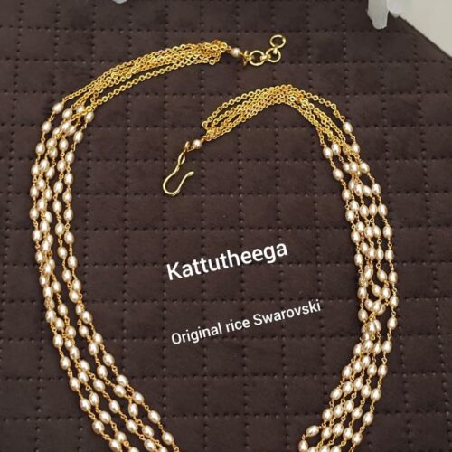 Kattutheega handmade Swarovski rice pearl  mala 2650 free shipping