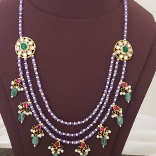 Kundan purple Mala 999 free shipping