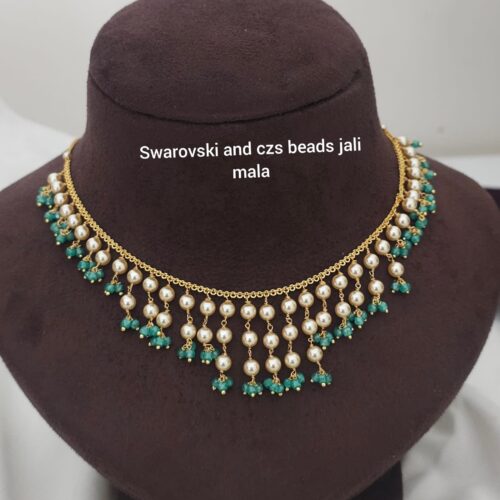 Swarovski and czs beads jalli  mala 1299 free shipping