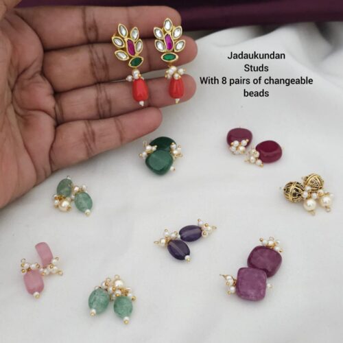 Changeable jadau kundan studs 950 free shipping