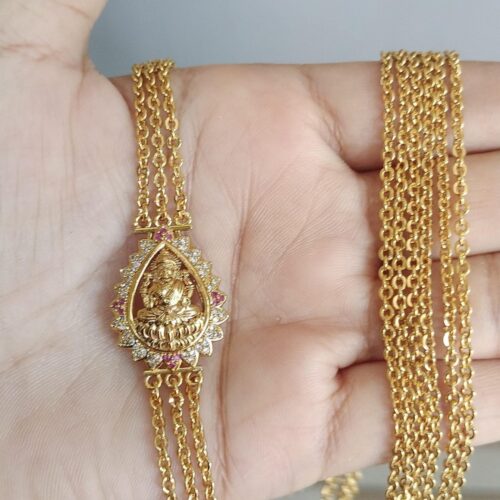30 inches chandraharam antique gold pink stones  499 free shipping