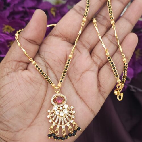 Black Beads with pink stone 450 free shipping