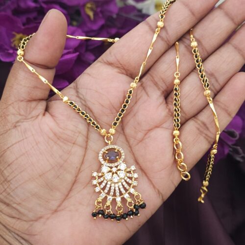 Black Beads with purple stone 450 free shipping