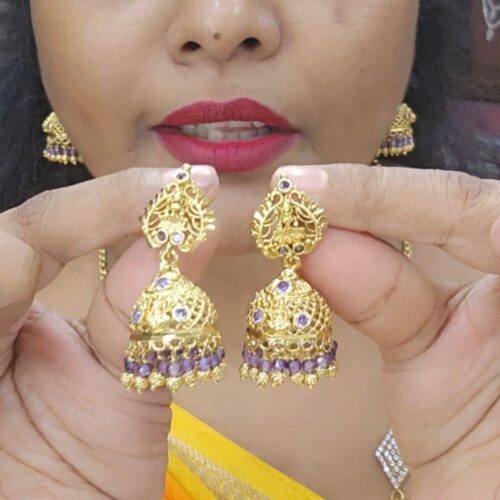 Purple screw back. Gold. Polish buttas 450 free shipping