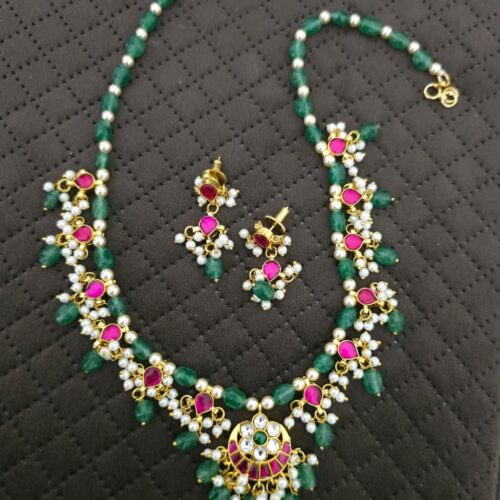Jadau kundan and original straw berry beads 1450 free shipping