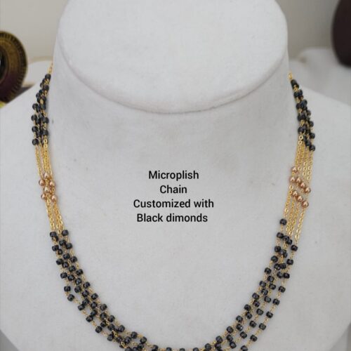 Microplish chain customized with black dimonds 1299 free shipping