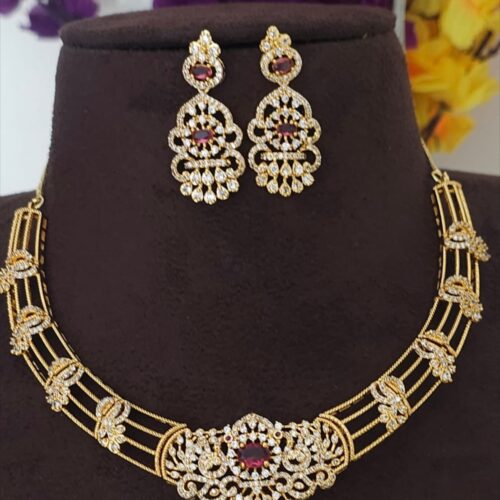 Gold copy kante neck set pink stone 799 free shipping