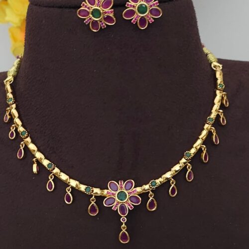 Kempu neck set kante 699 free shipping