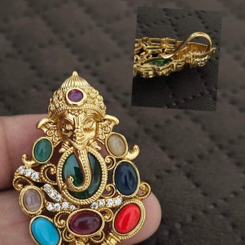 Navaratna Ganapati locket 1.5 inches 499 free shipping