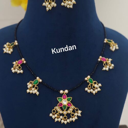 Jadau kundan multy Mala handmade 950 free shipping