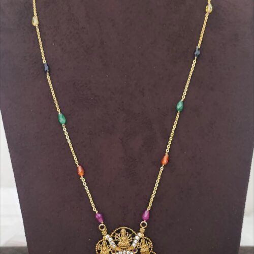 Laxmi locket with multy czs Mala 799 free shipping