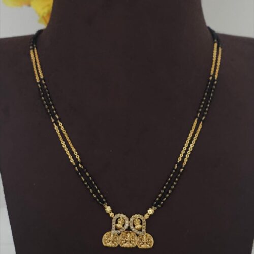 Gold copy Laxmi ammavari black beads 699 free shipping
