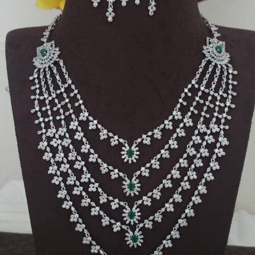 Dimond replica  cz stone neck set green stone   offer price 1599 free shipping