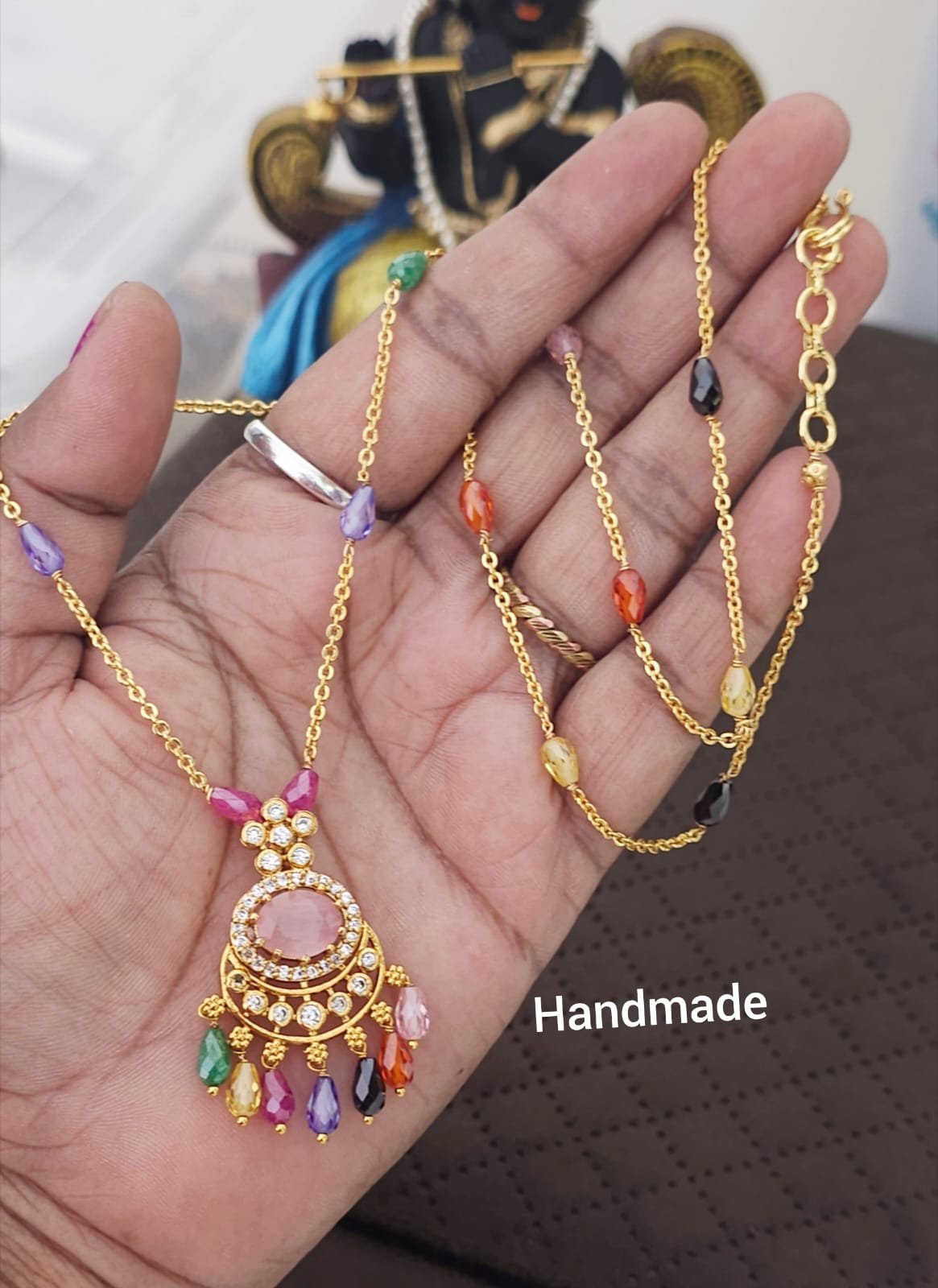 2026/07/IMG-20260714-WA1333.jpg 7 multy color Mala customized with czs beads with pastal pink stone 599 free shipping - Image 1