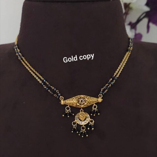 Gold copy choker customized with black dimonds and kattutheega 899 free shipping