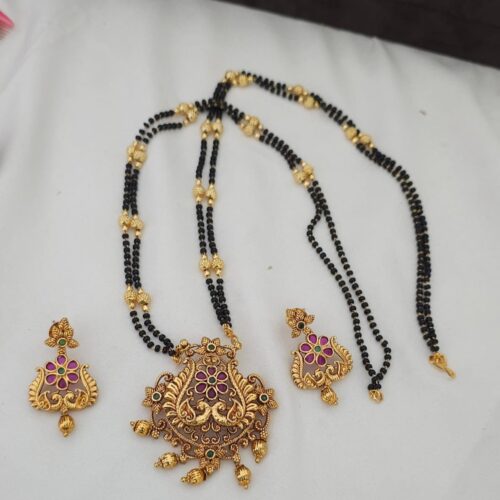 Nakshi long black beads 700 free shipping