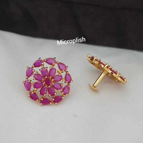 Microplish pink stone studs 599 free shipping
