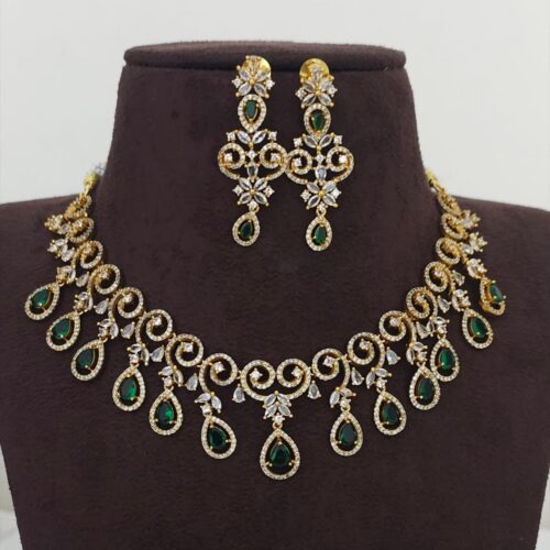 Green stone czs stone neck set 1299 free shipping