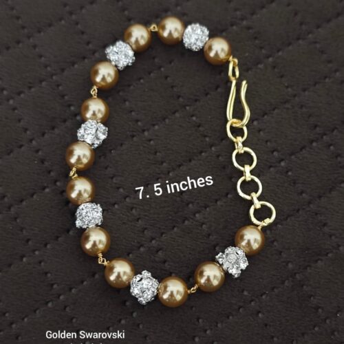Golden Swarovski and chakri es bracelet 650 free shipping