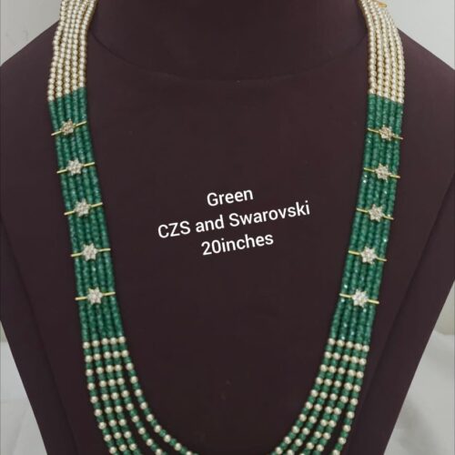 Green cz and Swarovski handmade Mala 1599 free shipping