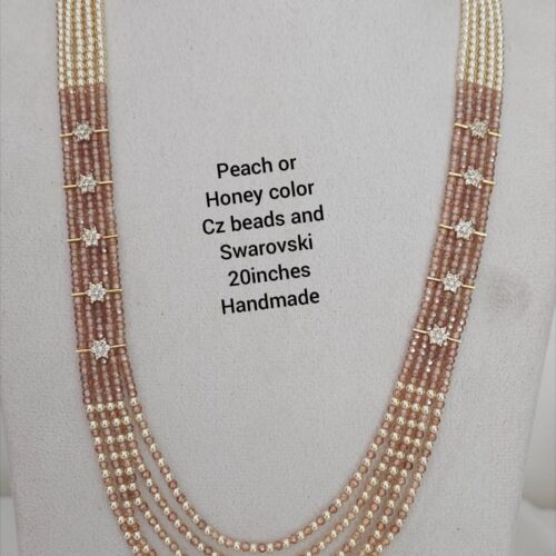 Honey color cz beads and Swarovski
20 inches Mala 1599 free shipping