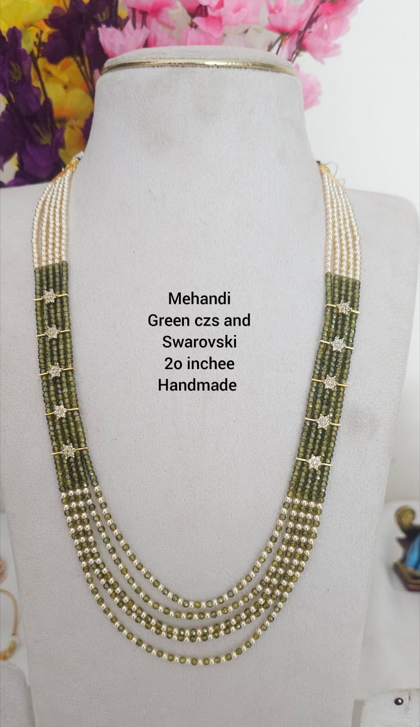 2026/08/1005895468.jpg Mehandi green czs and Swarovski 1599 free shipping - Image 1