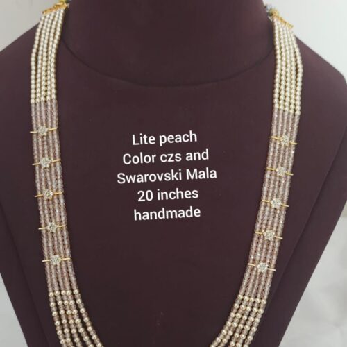 Lite peach color czs and Swarovski Mala 1599 free shipping