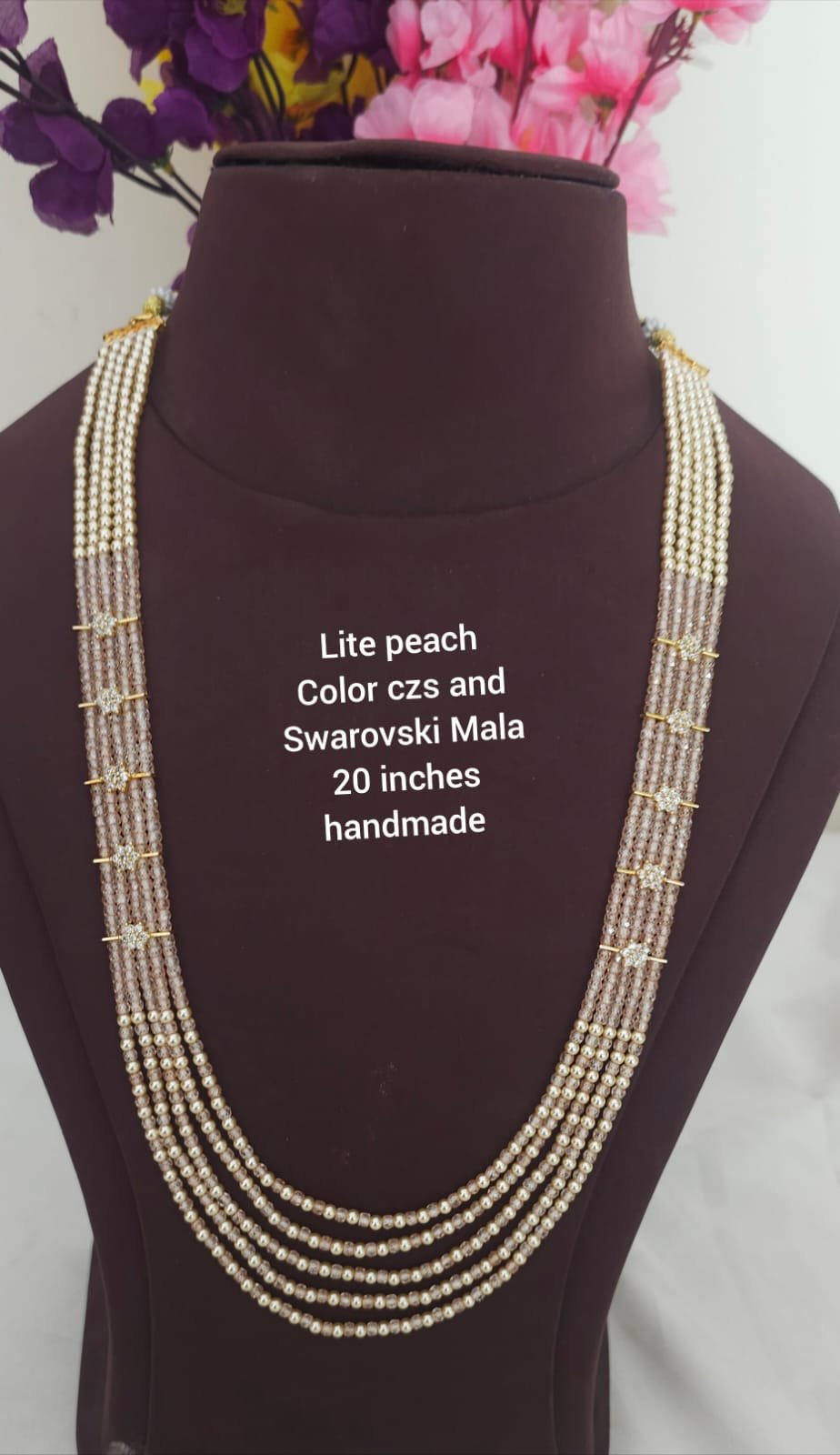 2026/08/1005895490.jpg Lite peach color czs and Swarovski Mala 1599 free shipping - Image 1