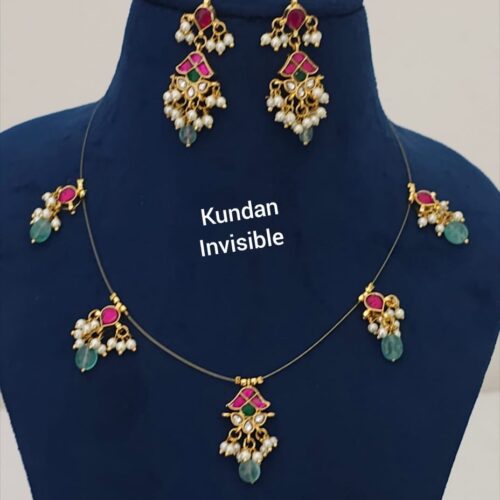 Jadau kundan invisible 1099 free shipping