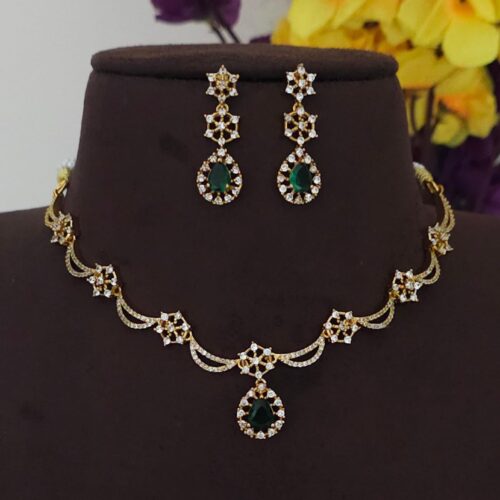 Czs neck set green stone 599 free shipping