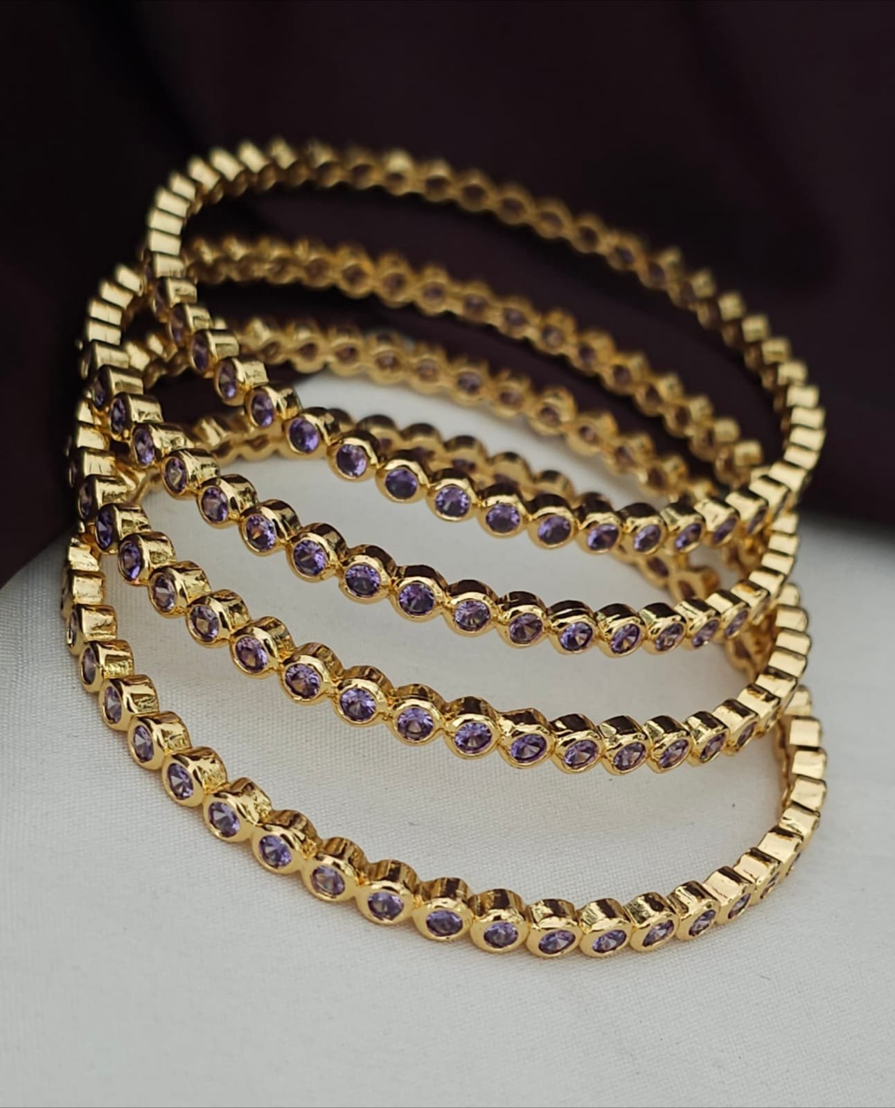 2026/08/IMG-20260825-WA0027.jpg Microplish black, purple, Green stone bangles 1099 free shipping - Image 1