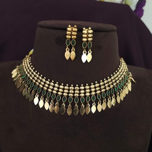 Designer neck set green 799 free shipping