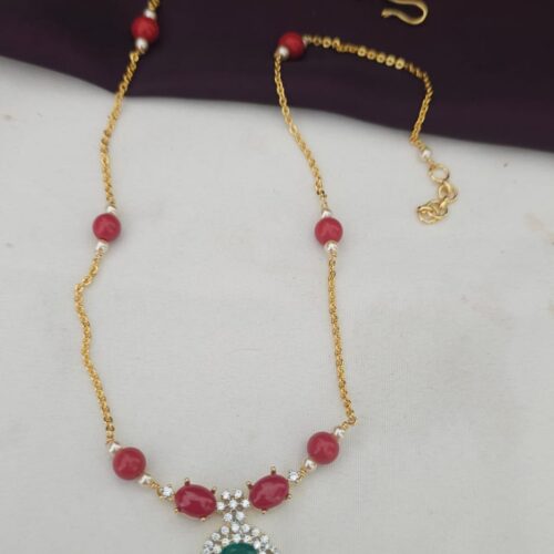 Pagadam mala with Dimond replica pendant 599 free shipping