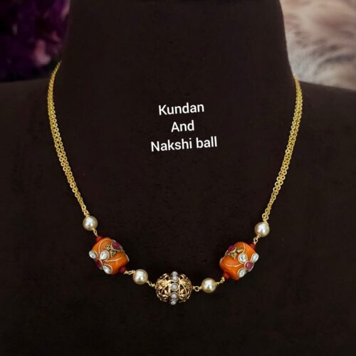 Handmade kundan and nakshi ball Mala 799 free shipping