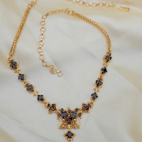 Gold polish black stone neck set 799 free shipping