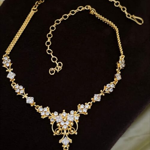 Gold polish white stone neck set 799 free shipping