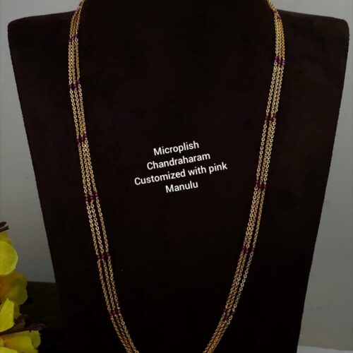 3 layer Microplish chandraharam customized with pink manulu  1050 free shipping