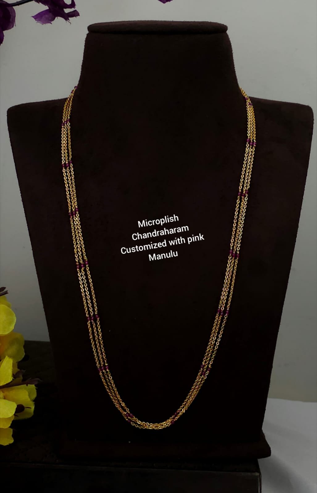 2026/09/IMG-20260917-WA0045.jpg 3 layer Microplish chandraharam customized with pink manulu 1050 free shipping - Image 1