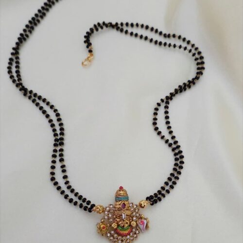 Meenakshi venkateswara swamy black beads 450 free shipping