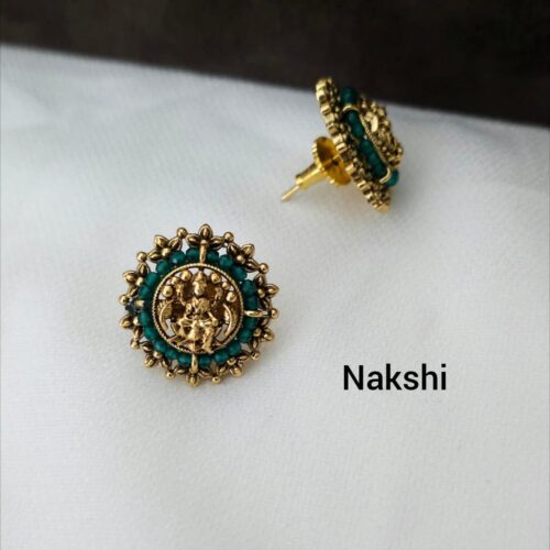 Nakshi green beads studs 450 free shipping