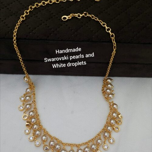 Handmade Mala customized with Swarovski beads and white droplets 850 free shipping