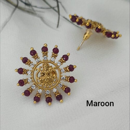 Laxmi maroon beads studs 299 free shipping